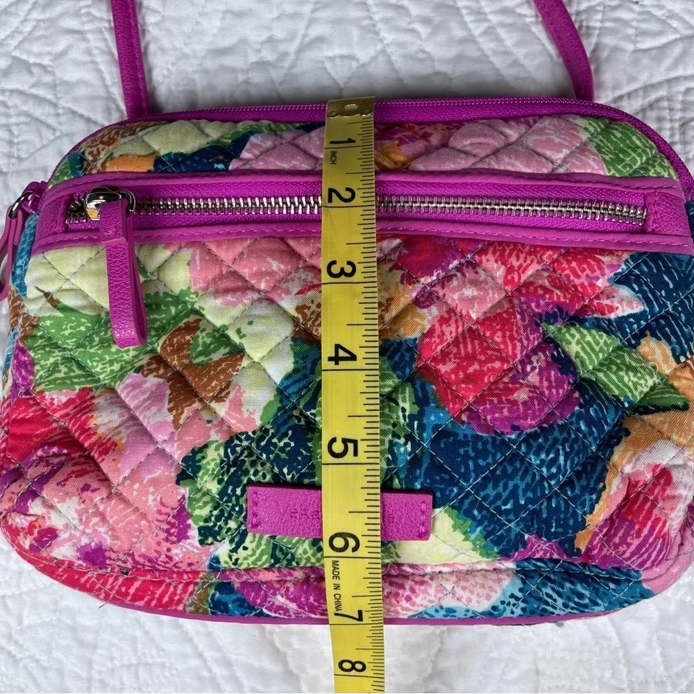 VERA BRADLEY Superbloom Iconic RFID Little Crossbody Purse Bag Pink Floral Quilt